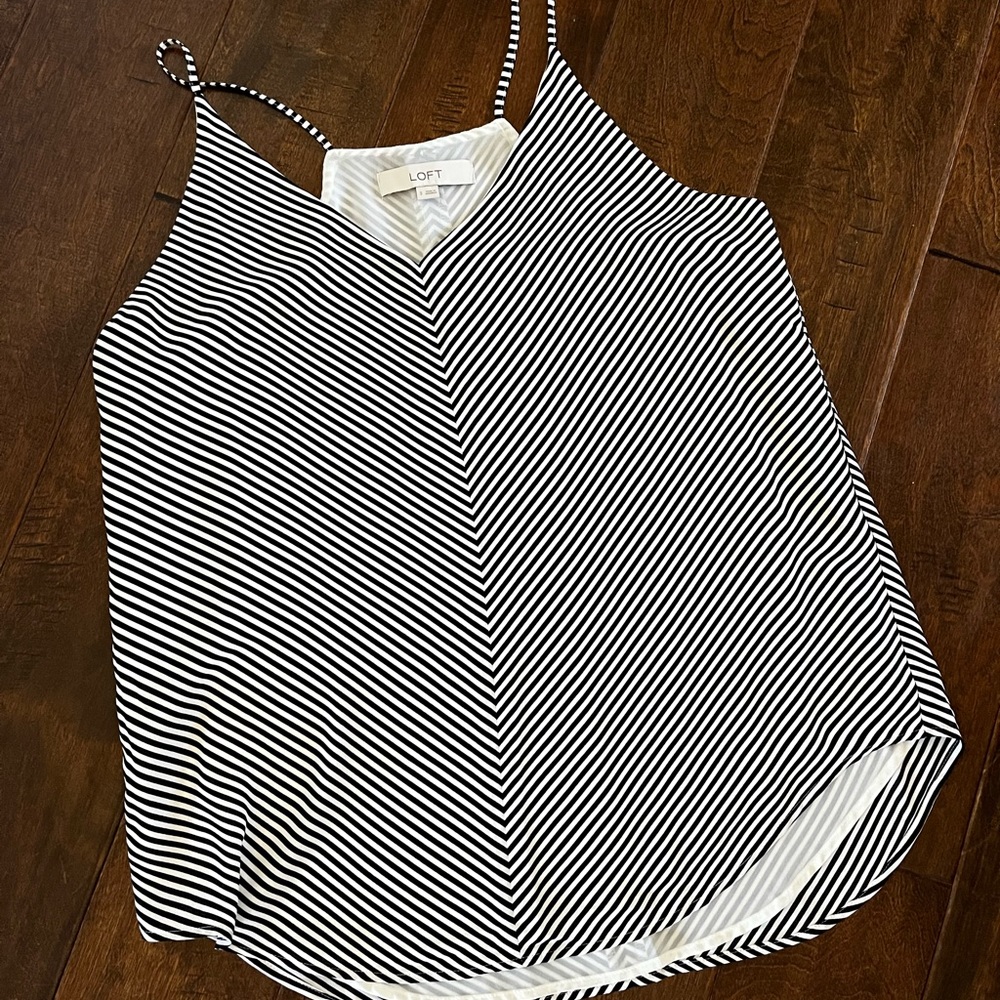 B&W striped spaghetti strap top